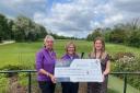 Sheila Riby and Carolyn Strickland, joint ladies’ captains at Kirkbymoorside Golf Club present a cheque to Emma Sargent, Community Fundraiser at York & Scarborough Hospitals Charity