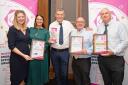 Left to right: Rebecca Kent, Nicola Dixon, Chris Harris, Andy Moses, and Paul Blackwell with North Star's award after being named the region's Housing Association of the Year for energy efficiency