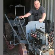 Kevin Watson with his Edwardian Sharp tractor