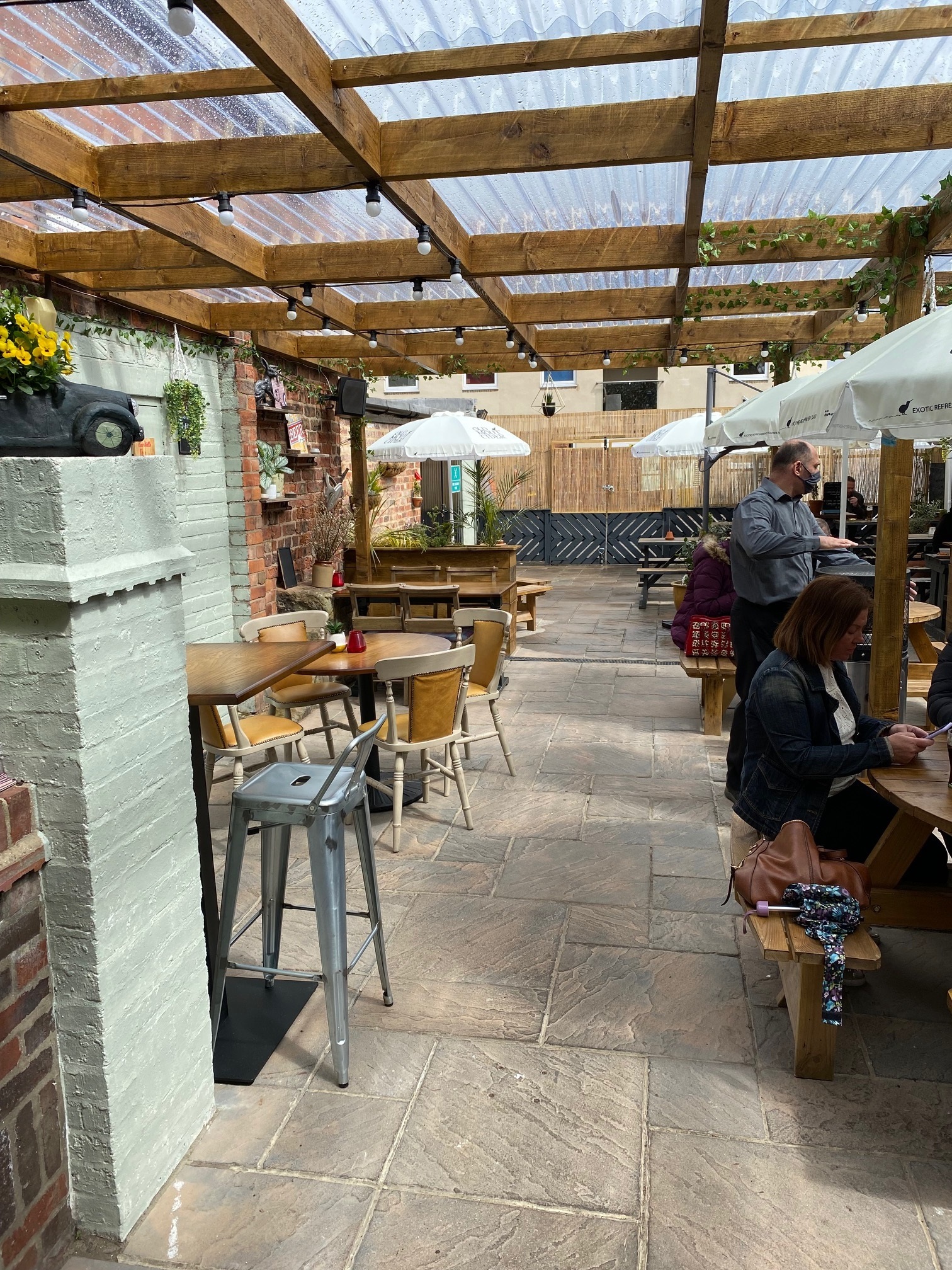The rear terrace of Ciao Bella in Northallerton High Street