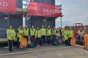 Read Contruction staff and Flint Litter Pickers unite for clean-up.