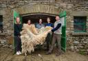 From left: Zoe Fletcher and Maria Benjamin of The Flock, father and son farmers duo John and William Dawson with Edward Sexton of Glencroft