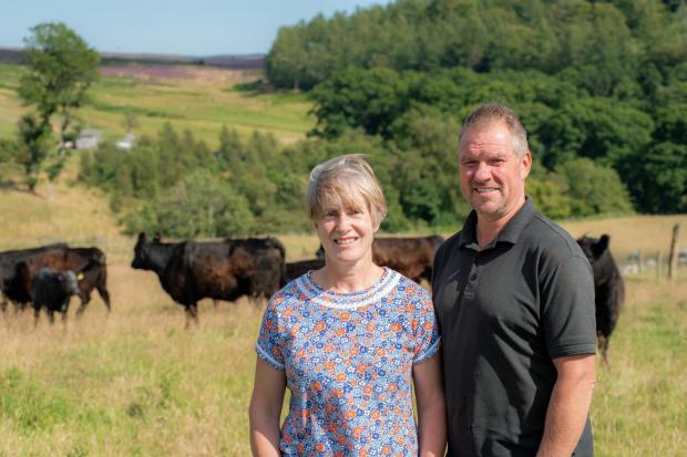 Clare and Richard Packer on their Cartington Farm, near Thropton, in Northumberland