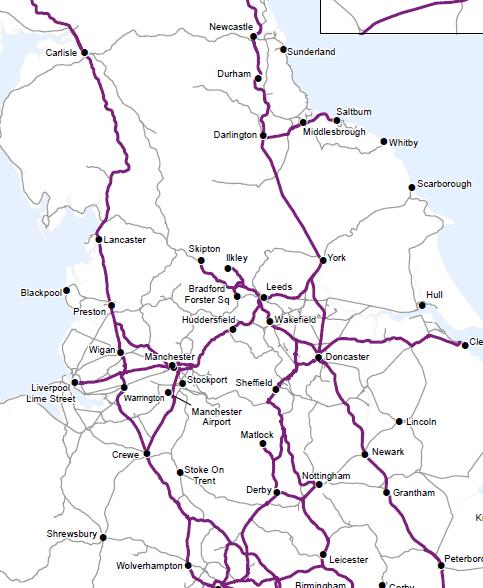 The Northern Farmer: A map of the rail routes that will be opened in the North East. Picture: NETWORK RAIL