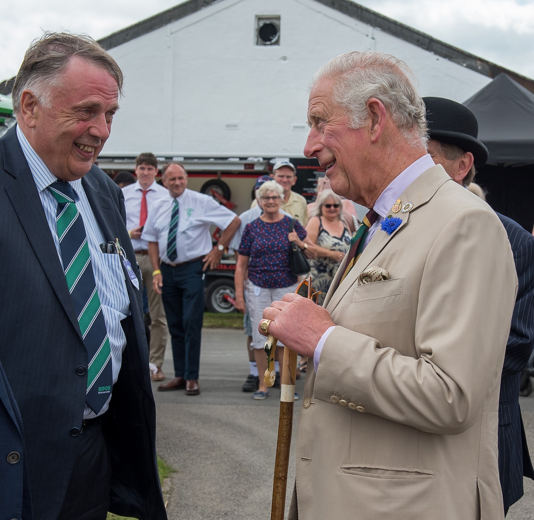 Geoff Brown of Ripon Farm Services with the then Prince Charles at the Great Yorkshire Show
