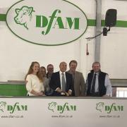From left, Farmer Clare Wise; Laurie Norris of the NFU; Paul Howell, MP for Sedgefield; Andrew Griffith, Minister for Exports; farmer Billy Maughan; and Mark Dent, DfAM chairman