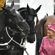 Queen Elizabeth II at Hyde Park to mark the 70th anniversary of the King's Troop Royal Horse Artillery in 2017