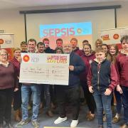 Catterick YFC members handed over a cheque for £3,000 to the UK Sepsis Trust's Brian Davies, fundraising manager