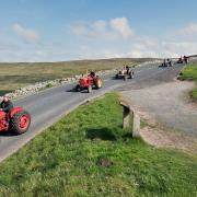Vintage tractors heading over Buttertubs pass, on the Tractor Run, 2023                                 Picture: JOHN BENTLEY