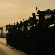 Tractors lined up during protests in France this week