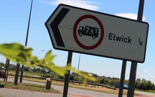 Elwick sign where new route into Hartlepool will be created